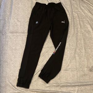 Puma BMW Motorsport Size M Black Track Pants w/ Ankle Zippers EUC